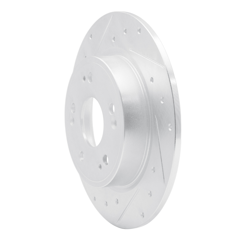 Honda CR-Z Brake Rotor (1) - Rear Left - R1 Concepts - Drilled & Slotted - Silver - 2016